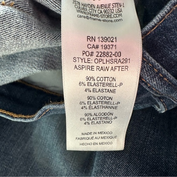 Frame Le Easy Flair Aspire Raw Hem Blue Jeans, Size 31 - Picture 8 of 8
